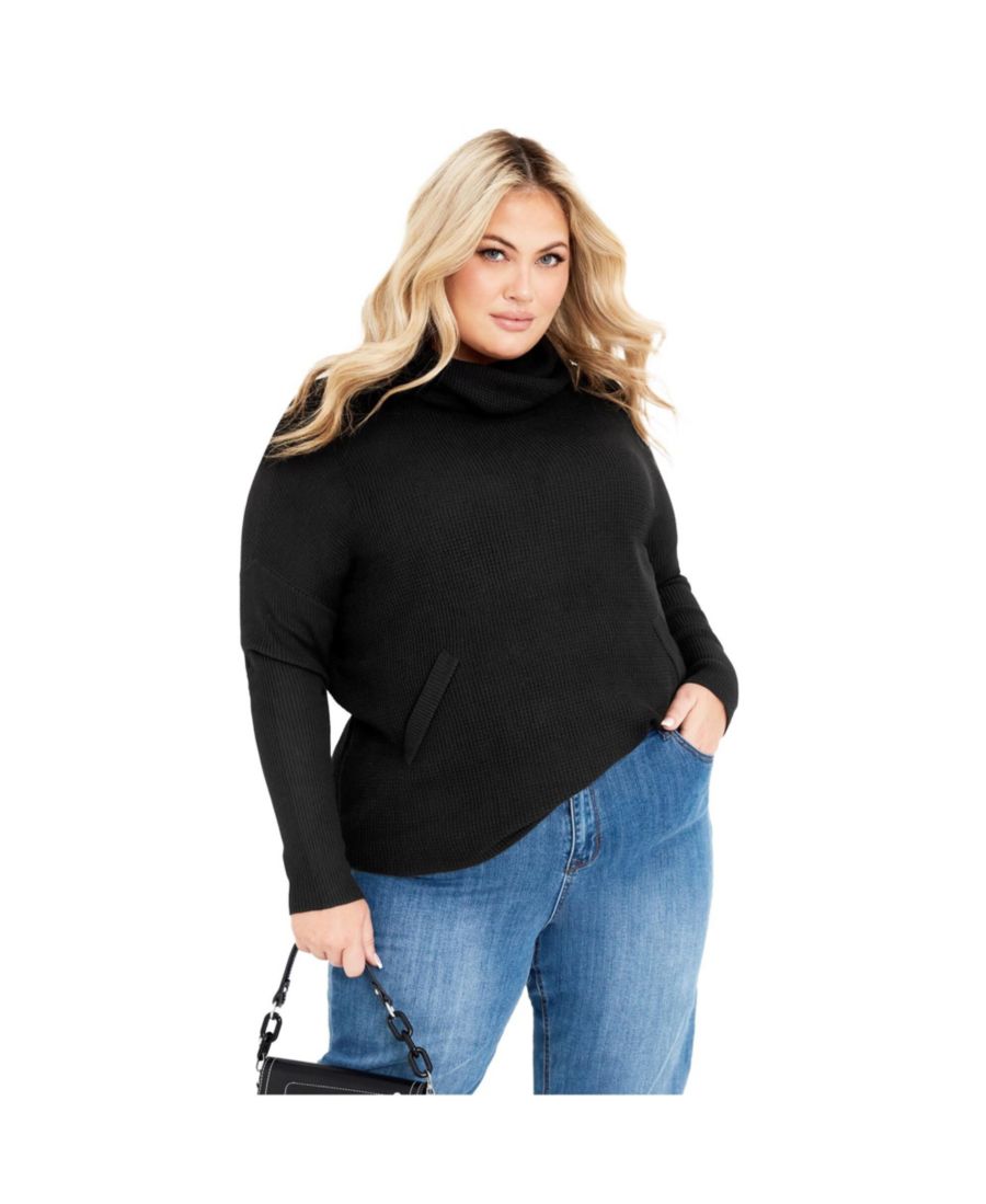 Женский облегающий свитер с высоким воротником пепельного цвета больших размеров AVENUE, Black
Женский облегающий свитер с высоким воротником пепельного цвета больших размеров AVENUE, Black