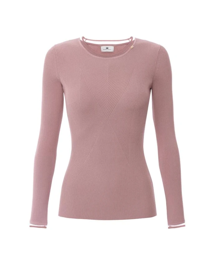 Топ из ребристой трикотажной ткани с декоративным логотипом. Elisabetta Franchi, розовый
Топ из ребристой трикотажной ткани с декоративным логотипом. Elisabetta Franchi, розовый