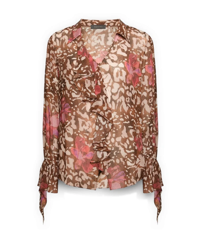 Блузка из жоржета с принтом Elena Mirã², коричневый
Блузка из жоржета с принтом Elena Mirã², коричневый