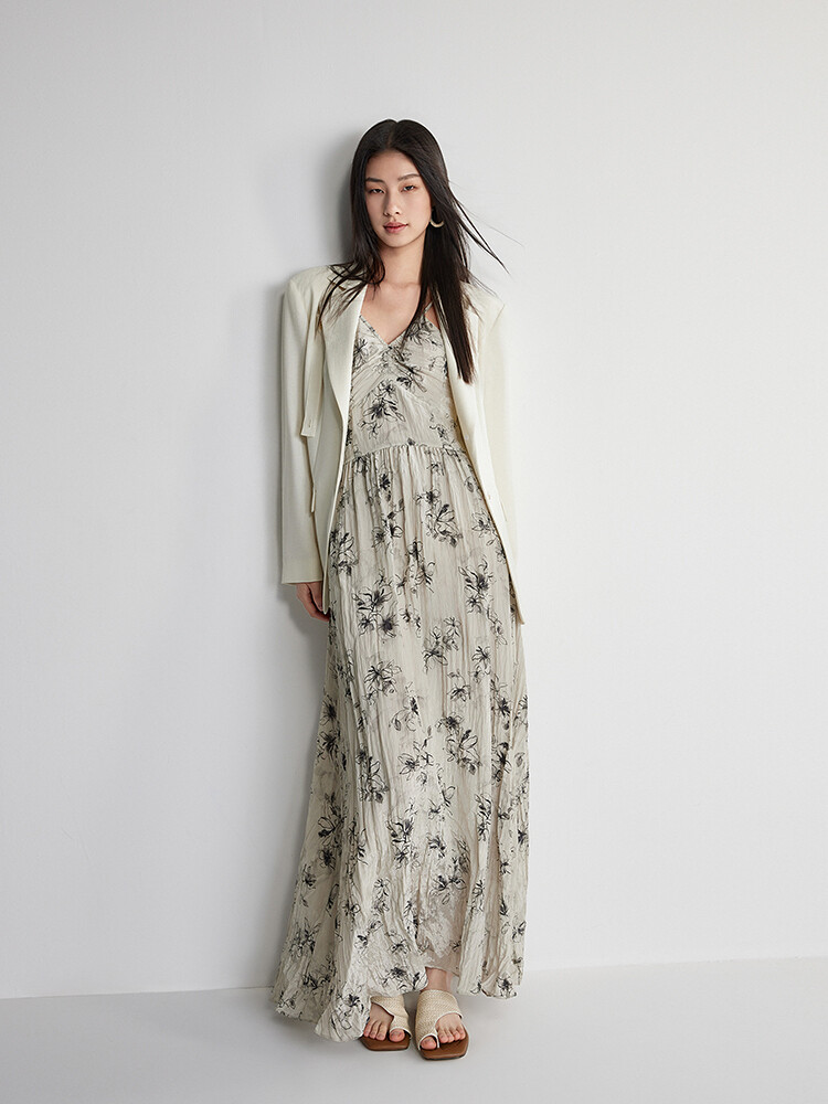 Платье длинное Ochirly с цветочным принтом, хаки
Платье длинное Ochirly с цветочным принтом, хаки