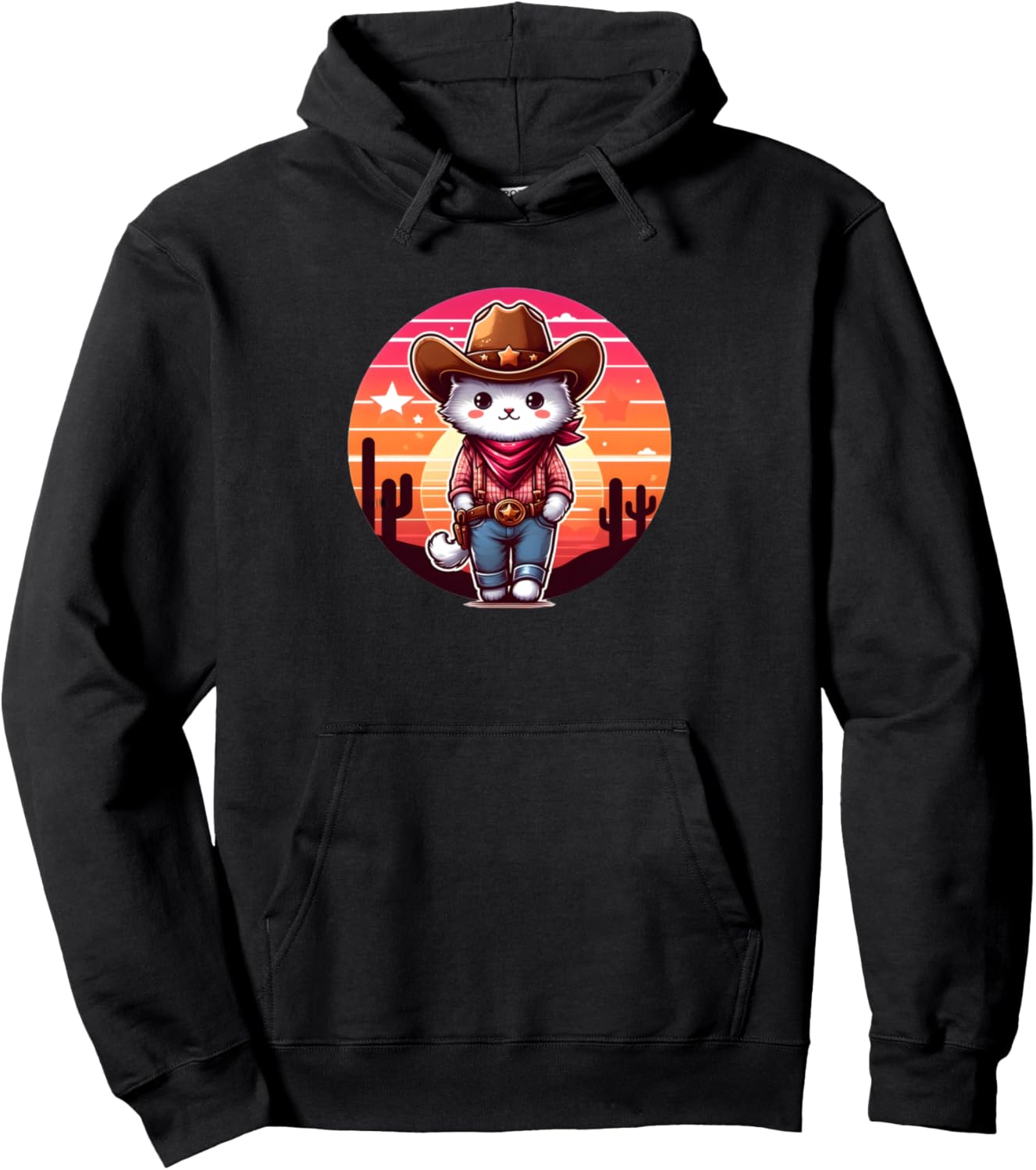 Худи с изображением ковбойского кота на закате Cat Cowboy Sunset, черный
Худи с изображением ковбойского кота на закате Cat Cowboy Sunset, черный