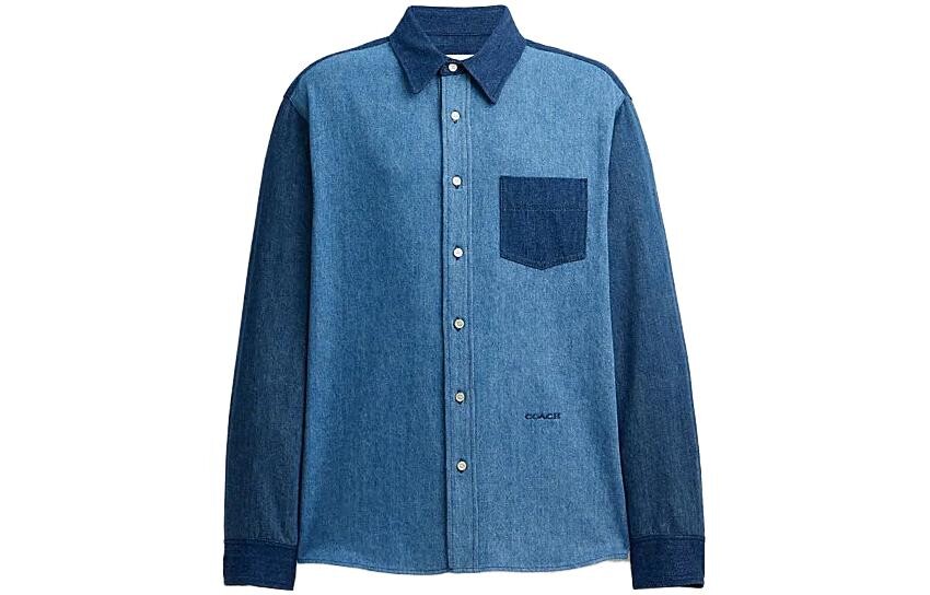 Рубашка мужская королевского синего цвета Coach, синий 
Рубашка мужская королевского синего цвета Coach, синий