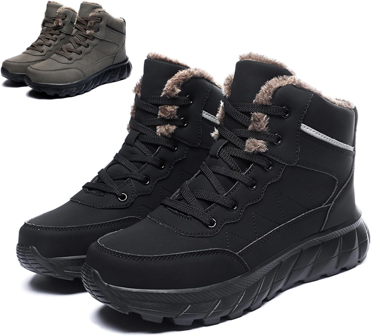 Мужские теплые зимние ботинки на шнуровке с платформой, удобные, с меховой подкладкой, с противоскользящей подошвой, для улицы, походов, прогулок и работы, ботинки до щиколотки Nejkg, черный
Мужские теплые зимние ботинки на шнуровке с платформой, удобные, с меховой подкладкой, с противоскользящей подошвой, для улицы, походов, прогулок и работы, ботинки до щиколотки Nejkg, черный