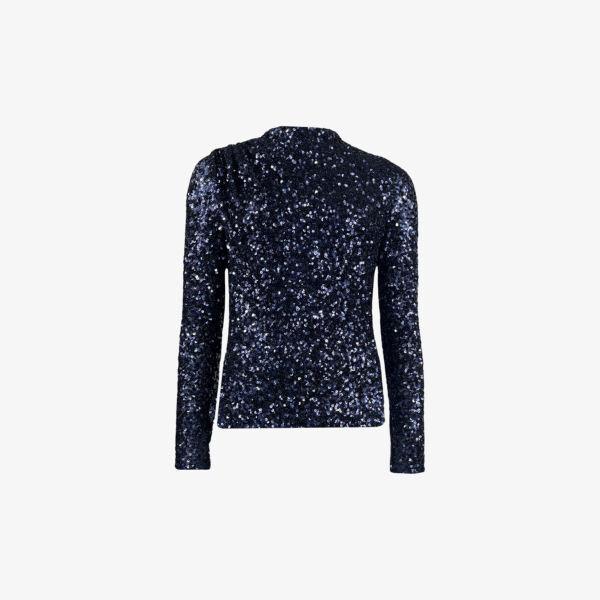 Топ с высоким воротом и длинными рукавами, расшитый пайетками Ro&Zo, синий
Топ с высоким воротом и длинными рукавами, расшитый пайетками Ro&Zo, синий