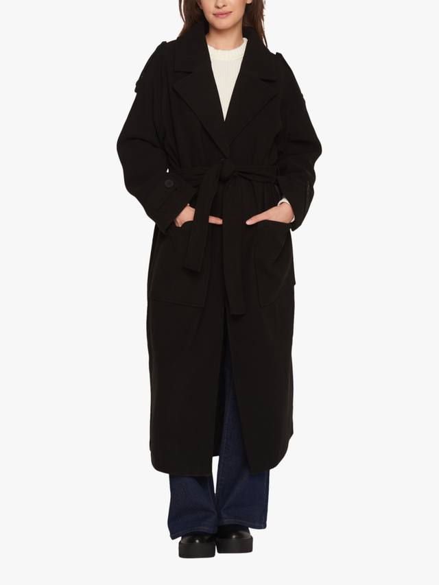 Пальто с галстуком на талии от калеба Sisters Point, черный
Пальто с галстуком на талии от калеба Sisters Point, черный