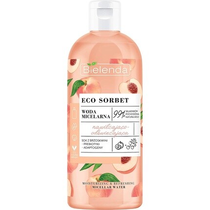Мицеллярная вода Eco Sorbet Peach Peach увлажняющая и освежающая 500мл, Bielenda 
Мицеллярная вода Eco Sorbet Peach Peach увлажняющая и освежающая 500мл, Bielenda