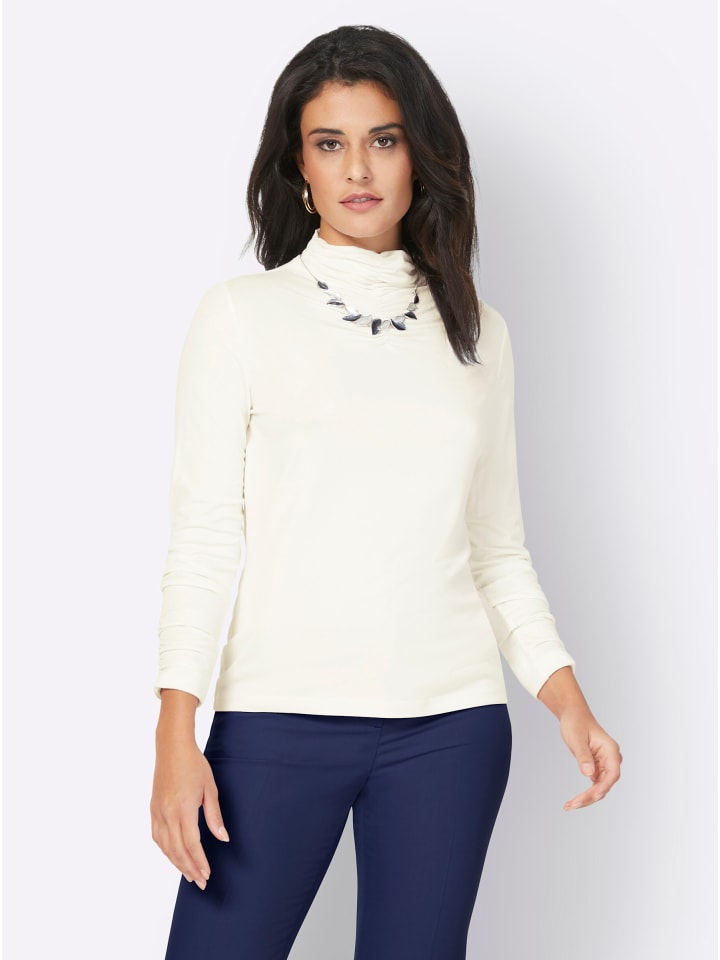 Рубашка с воротником-стойкой цвета экрю creation L
Рубашка с воротником-стойкой цвета экрю creation L