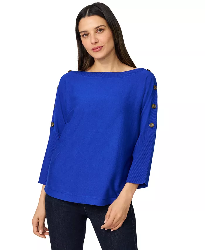 Свитер с рукавами «летучая мышь» с отделкой пуговицами Petite Melissa Paige, синий
Свитер с рукавами «летучая мышь» с отделкой пуговицами Petite Melissa Paige, синий