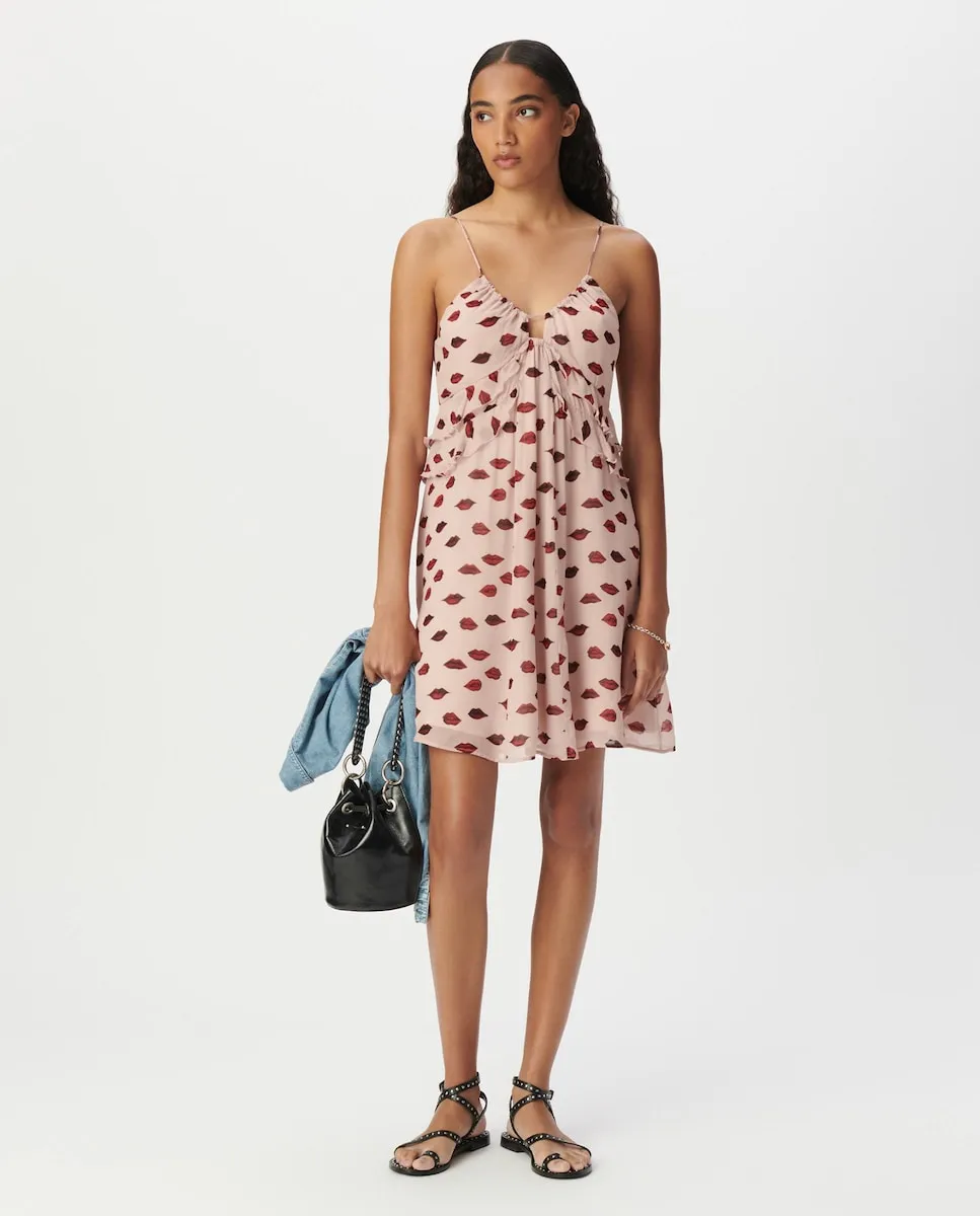 Короткое платье на бретелях Ikks, розовый
Короткое платье на бретелях Ikks, розовый