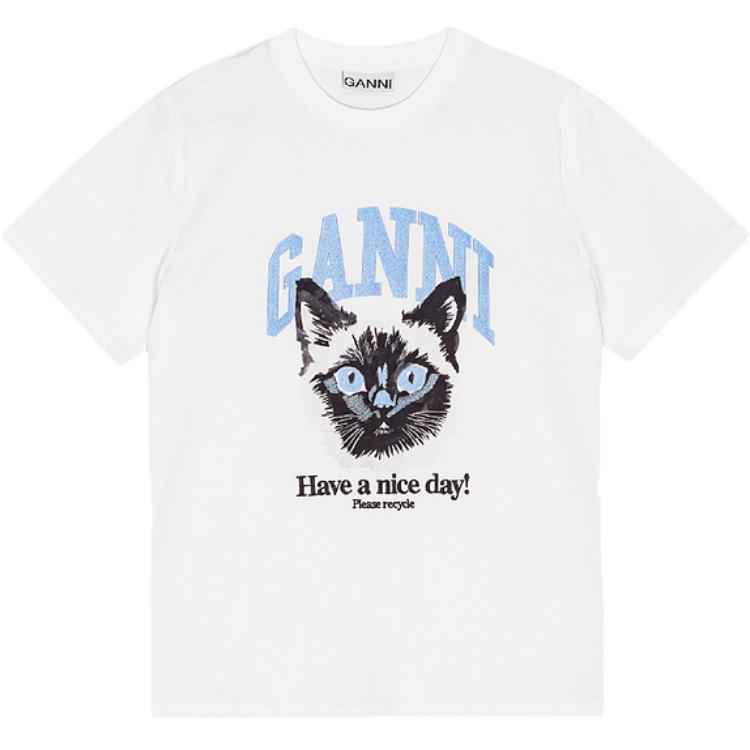 Футболка Basic Jersey Cat Relaxed GANNI, ярко-белый
Футболка Basic Jersey Cat Relaxed GANNI, ярко-белый