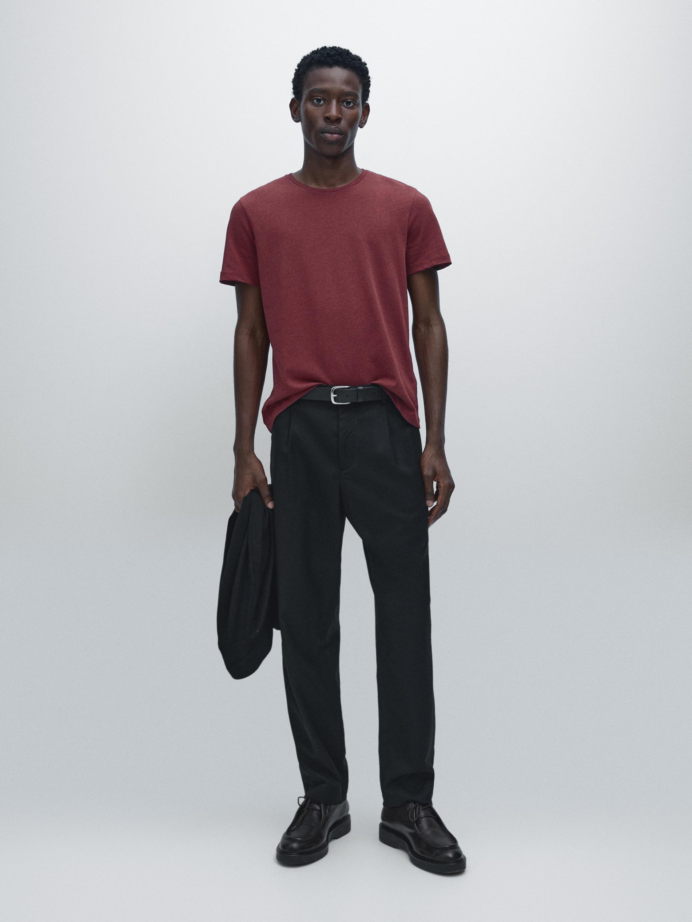 Легкая футболка из хлопкового меланжа с короткими рукавами Massimo Dutti, Plum
Легкая футболка из хлопкового меланжа с короткими рукавами Massimo Dutti, Plum