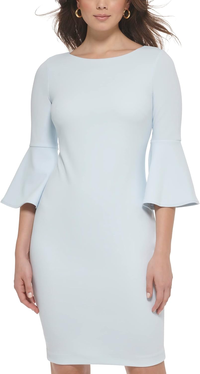 Платье-футляр Calvin Klein Scuba Crepe с рукавами-колокольчиками, Wind
Платье-футляр Calvin Klein Scuba Crepe с рукавами-колокольчиками, Wind