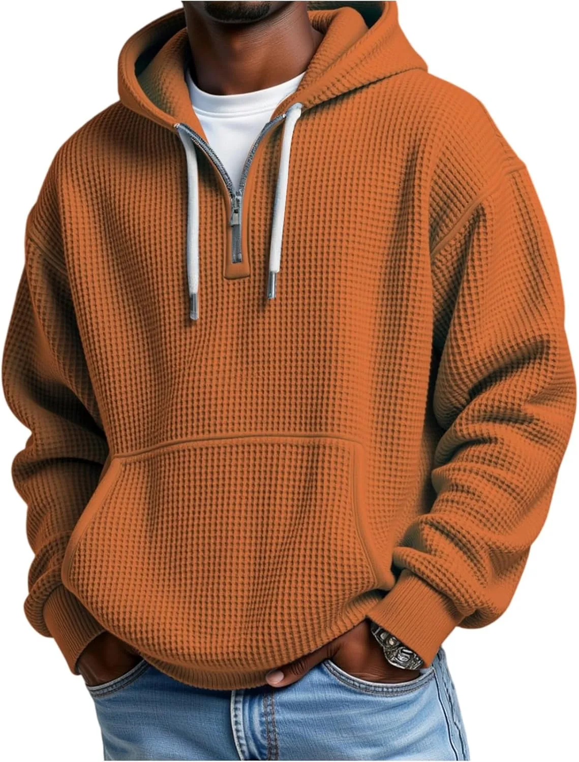 Zefotim Quarter Zip мужская толстовка с капюшоном, вафельная ткань, с карманами
Zefotim Quarter Zip мужская толстовка с капюшоном, вафельная ткань, с карманами