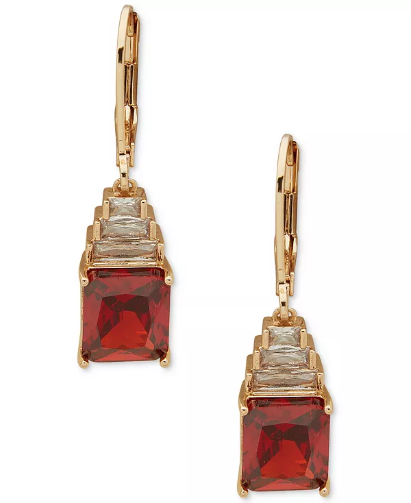 Динамичные серьги-подвески с золотыми цирконами Anne Klein, red
Динамичные серьги-подвески с золотыми цирконами Anne Klein, red