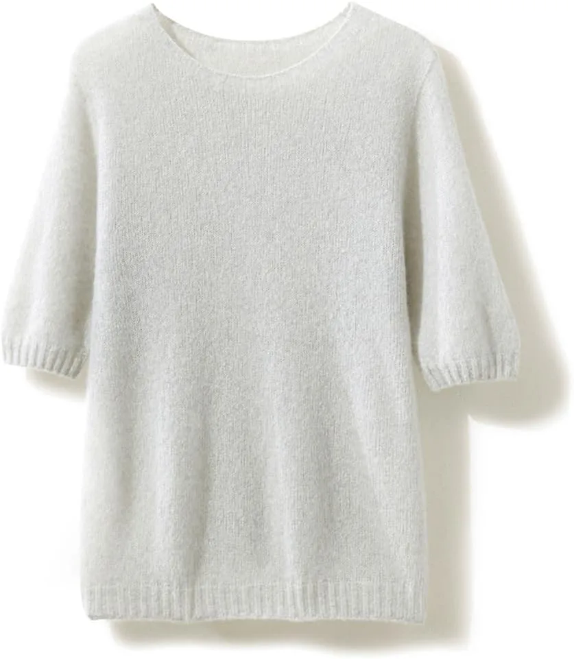 Женская повседневная футболка-пуловер с коротким рукавом из шелка и кашемира Bciopll
Женская повседневная футболка-пуловер с коротким рукавом из шелка и кашемира Bciopll