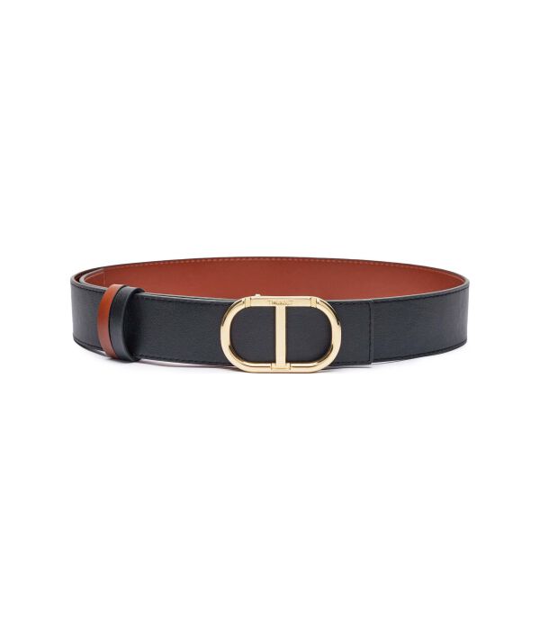 Кожаный двусторонний ремень Cintura Twinset, черный
Кожаный двусторонний ремень Cintura Twinset, черный