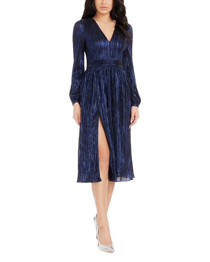 Холли Длинное платье с рукавами из металлизированного плиссе Dress the Population, синий
Холли Длинное платье с рукавами из металлизированного плиссе Dress the Population, синий