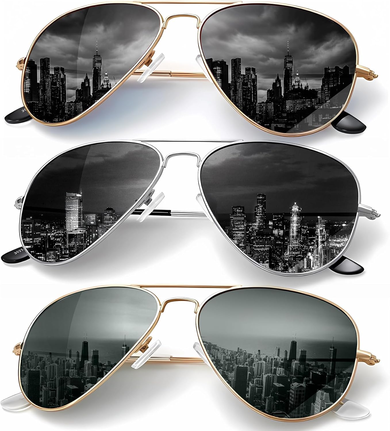 Классические солнцезащитные очки-авиаторы KALIYADI для мужчин и женщин, очки для вождения, поляризованные линзы, блокирующие УФ-излучение, F (3 Pack) Blackish Green/Golden Black/Silvery Black
Классические солнцезащитные очки-авиаторы KALIYADI для мужчин и женщин, очки для вождения, поляризованные линзы, блокирующие УФ-излучение, F (3 Pack) Blackish Green/Golden Black/Silvery Black