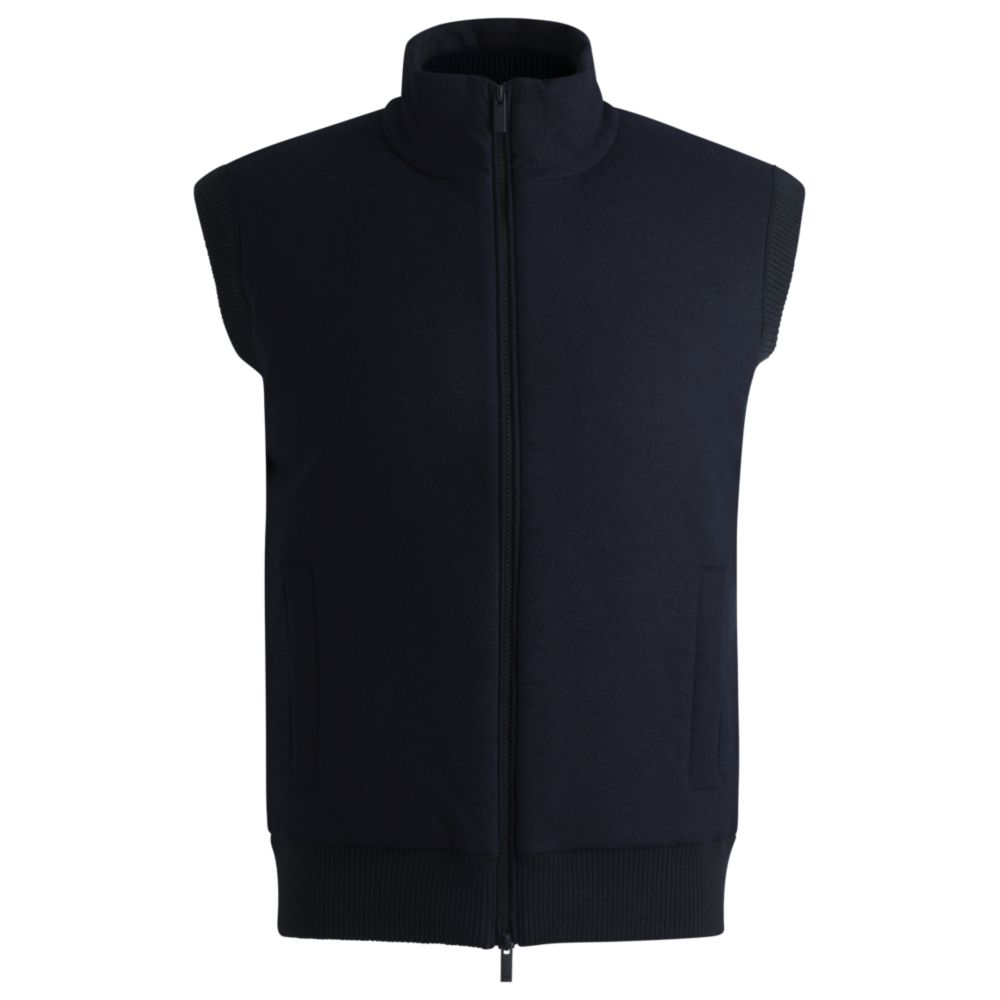 Жилет прямого кроя с передней частью из начесаной фланели BOSS, темно-синий
Жилет прямого кроя с передней частью из начесаной фланели BOSS, темно-синий