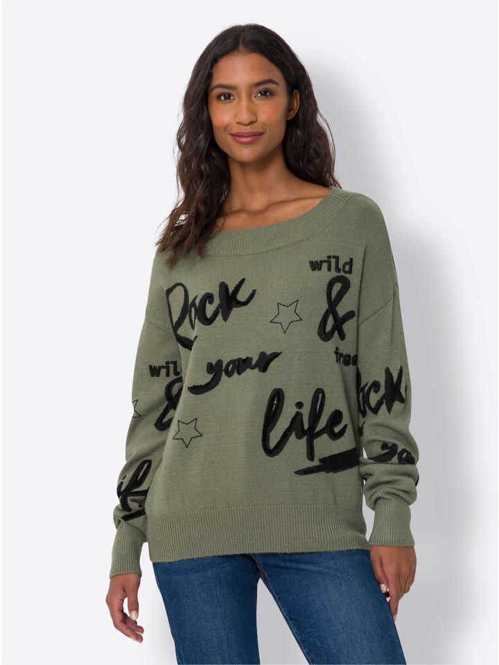 вязаный свитер цвета хаки Heine
вязаный свитер цвета хаки Heine