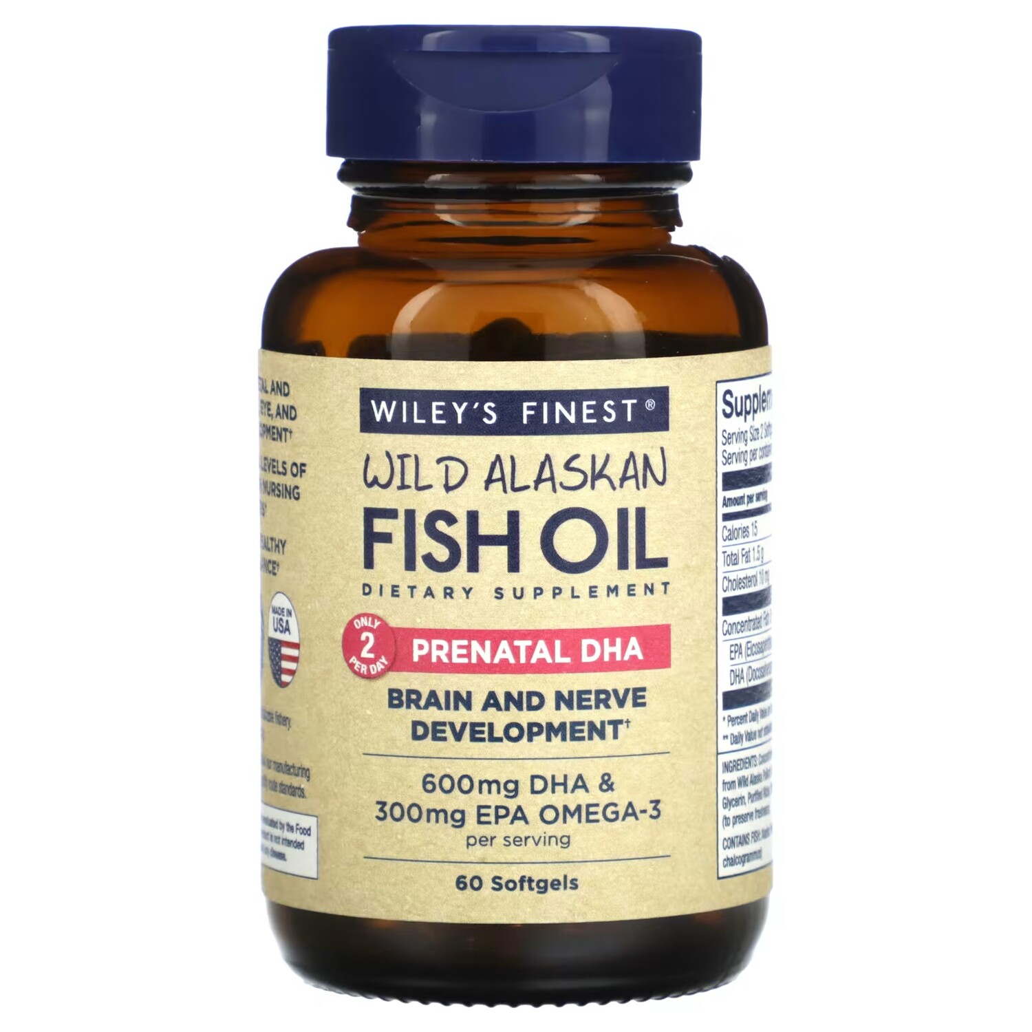 Добавка Wiley's Finest Wild Alaskan Fish Oil Prenatal DHA, 60 мягких таблеток
Добавка Wiley's Finest Wild Alaskan Fish Oil Prenatal DHA, 60 мягких таблеток