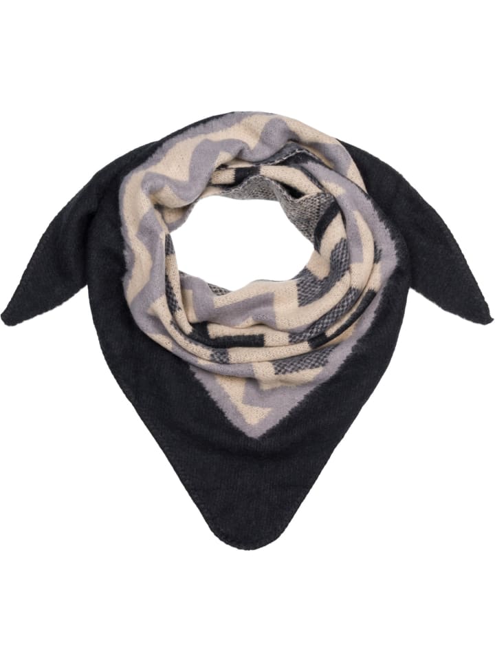 Зигзагообразный треугольный шарф черного и серого цветов styleBREAKER
Зигзагообразный треугольный шарф черного и серого цветов styleBREAKER