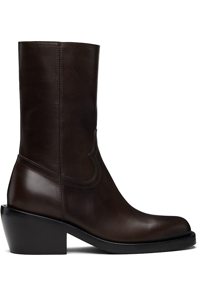 Dries Van Noten Коричневые кожаные сапоги
Dries Van Noten Коричневые кожаные сапоги