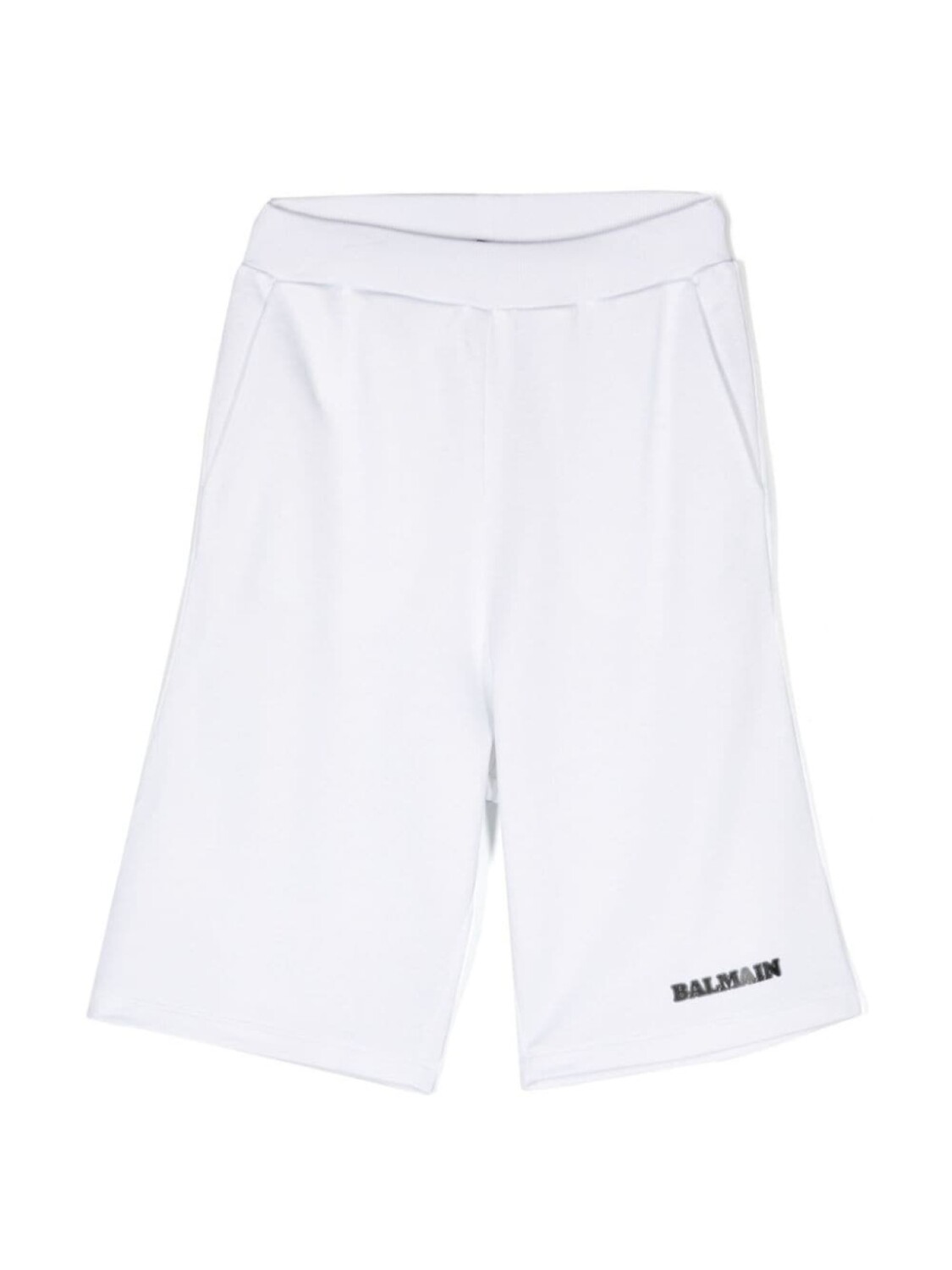 Balmain Kids шорты из джерси с логотипом, белый 
Balmain Kids шорты из джерси с логотипом, белый