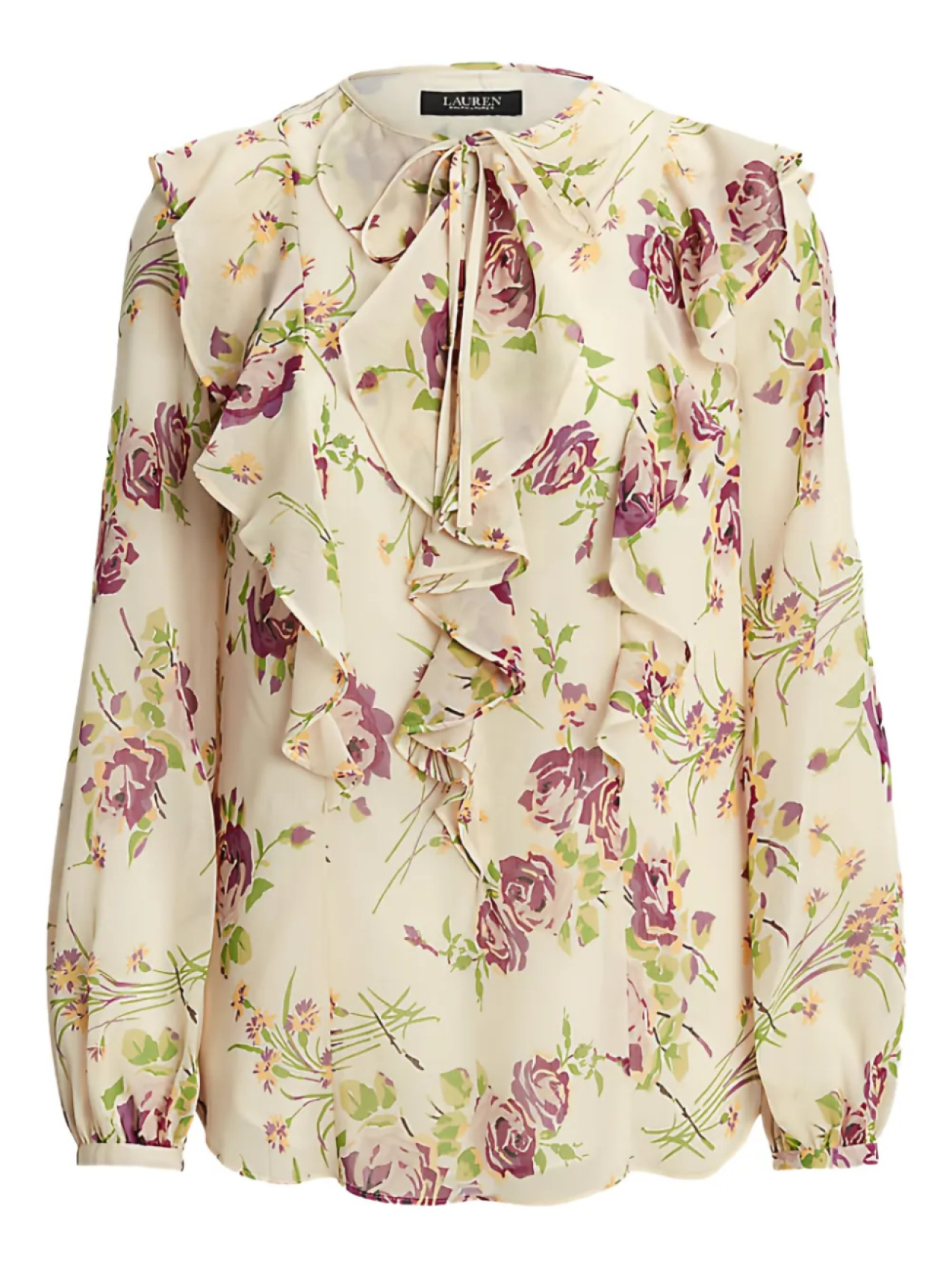Блузка с цветочным принтом и оборками Lauren Ralph Lauren, белый
Блузка с цветочным принтом и оборками Lauren Ralph Lauren, белый