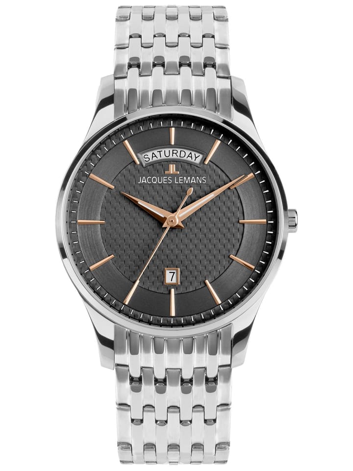 Jacques Lemans Мужские кварцевые часы London сталь/темно-серый антрацит/серебро
Jacques Lemans Мужские кварцевые часы London сталь/темно-серый антрацит/серебро