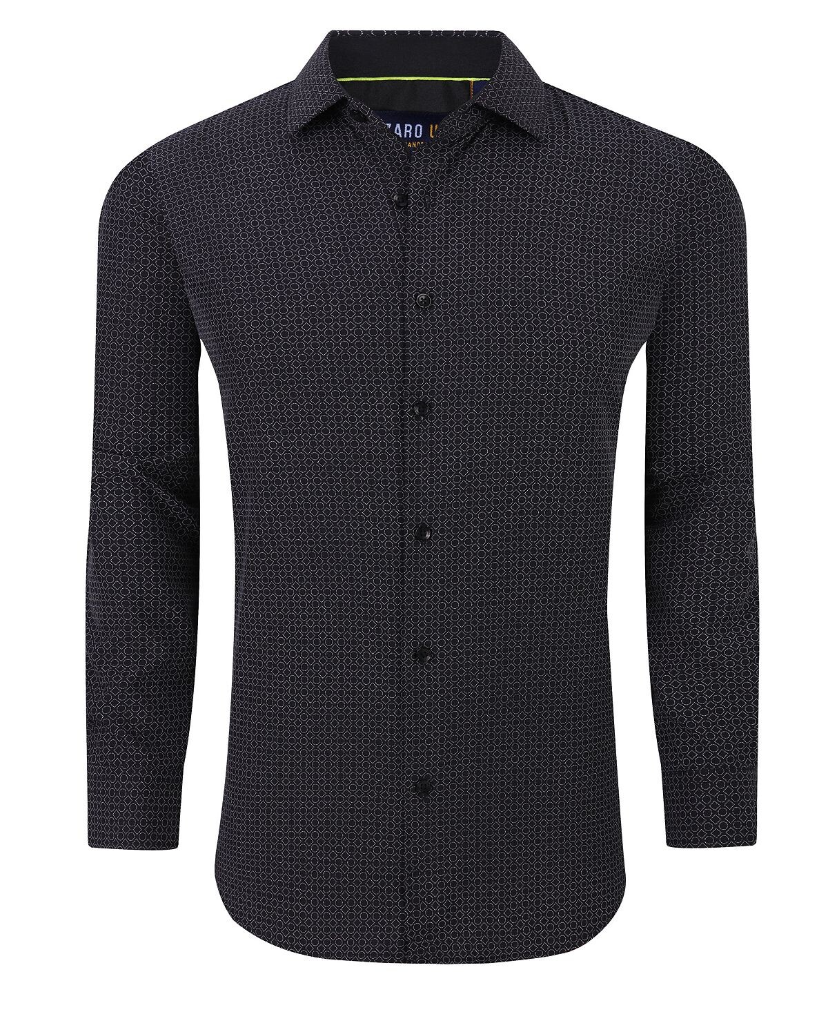 Мужская рубашка на пуговицах стрейч с геометрическим рисунком в четырех направлениях Azaro Uomo
Мужская рубашка на пуговицах стрейч с геометрическим рисунком в четырех направлениях Azaro Uomo