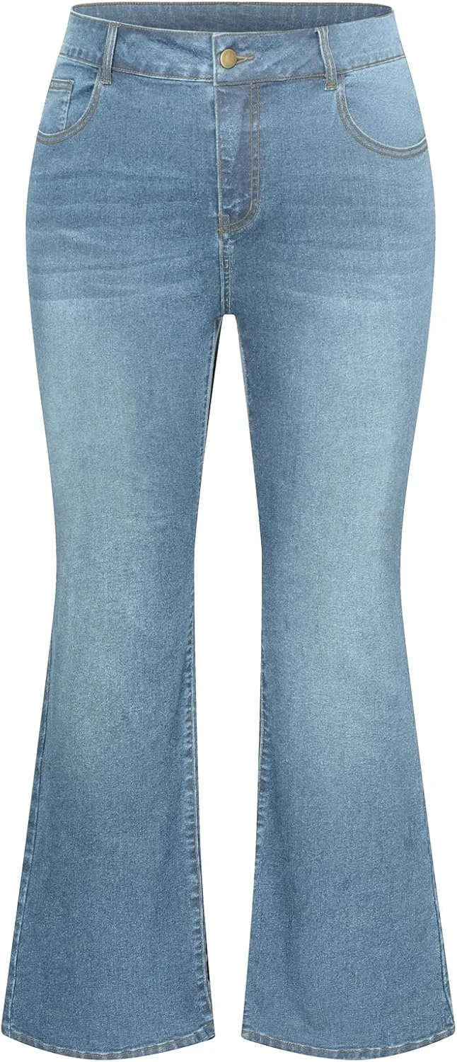 Hanna Nikole Women's Plus Size Wide Flared Jeans High Waisted Stretchy Bell Bottom
Hanna Nikole Women's Plus Size Wide Flared Jeans High Waisted Stretchy Bell Bottom