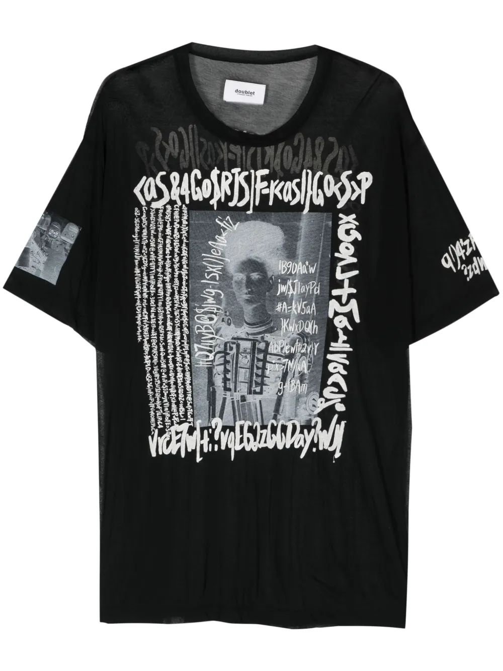 Прозрачная футболка с графичным принтом Doublet, черный
Прозрачная футболка с графичным принтом Doublet, черный