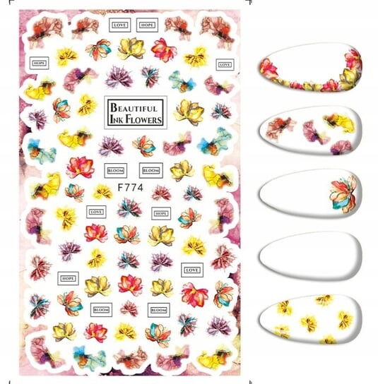 Наклейки для украшения ногтей Акварельные цветы F-774, Frezarkowo
Наклейки для украшения ногтей Акварельные цветы F-774, Frezarkowo