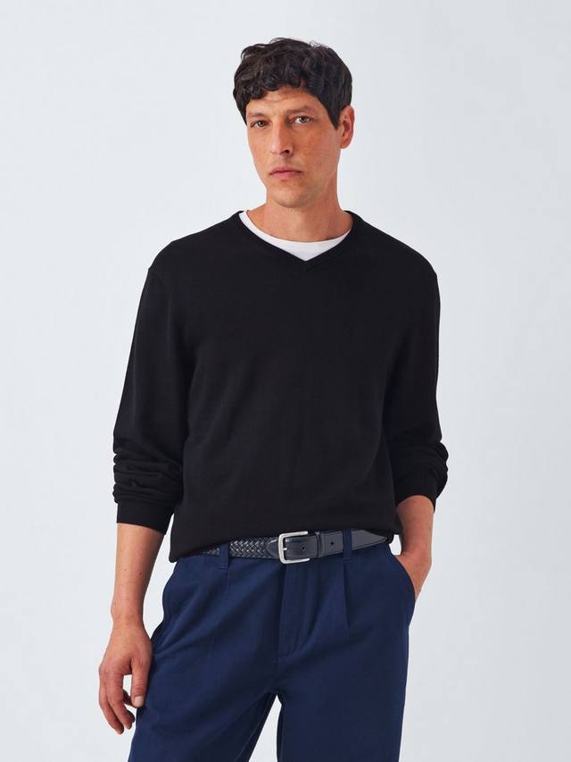 Хлопковый джемпер с V-образным вырезом John Lewis, Black
Хлопковый джемпер с V-образным вырезом John Lewis, Black