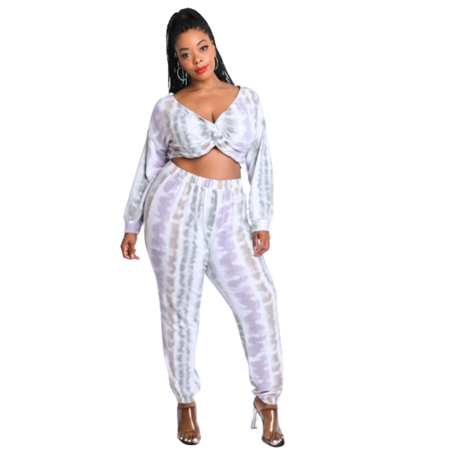 Тай-дай комплект с открытыми плечами TRUEDAMES, фиолетовый
Тай-дай комплект с открытыми плечами TRUEDAMES, фиолетовый