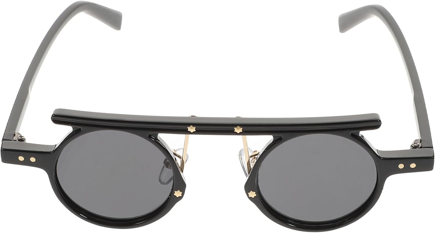 Солнцезащитные очки NOLITOY в стиле ретро, круглые, для женщин и мужчин, панк-стиль, черная оправа с серыми линзами, защита от УФ-излучения, модные винтажные очки для активного отдыха, Black
Солнцезащитные очки NOLITOY в стиле ретро, круглые, для женщин и мужчин, панк-стиль, черная оправа с серыми линзами, защита от УФ-излучения, модные винтажные очки для активного отдыха, Black