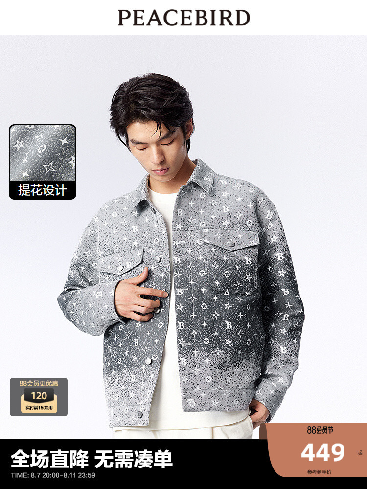 Куртка джинсовая мужская Peacebird с градиентом, белый
Куртка джинсовая мужская Peacebird с градиентом, белый