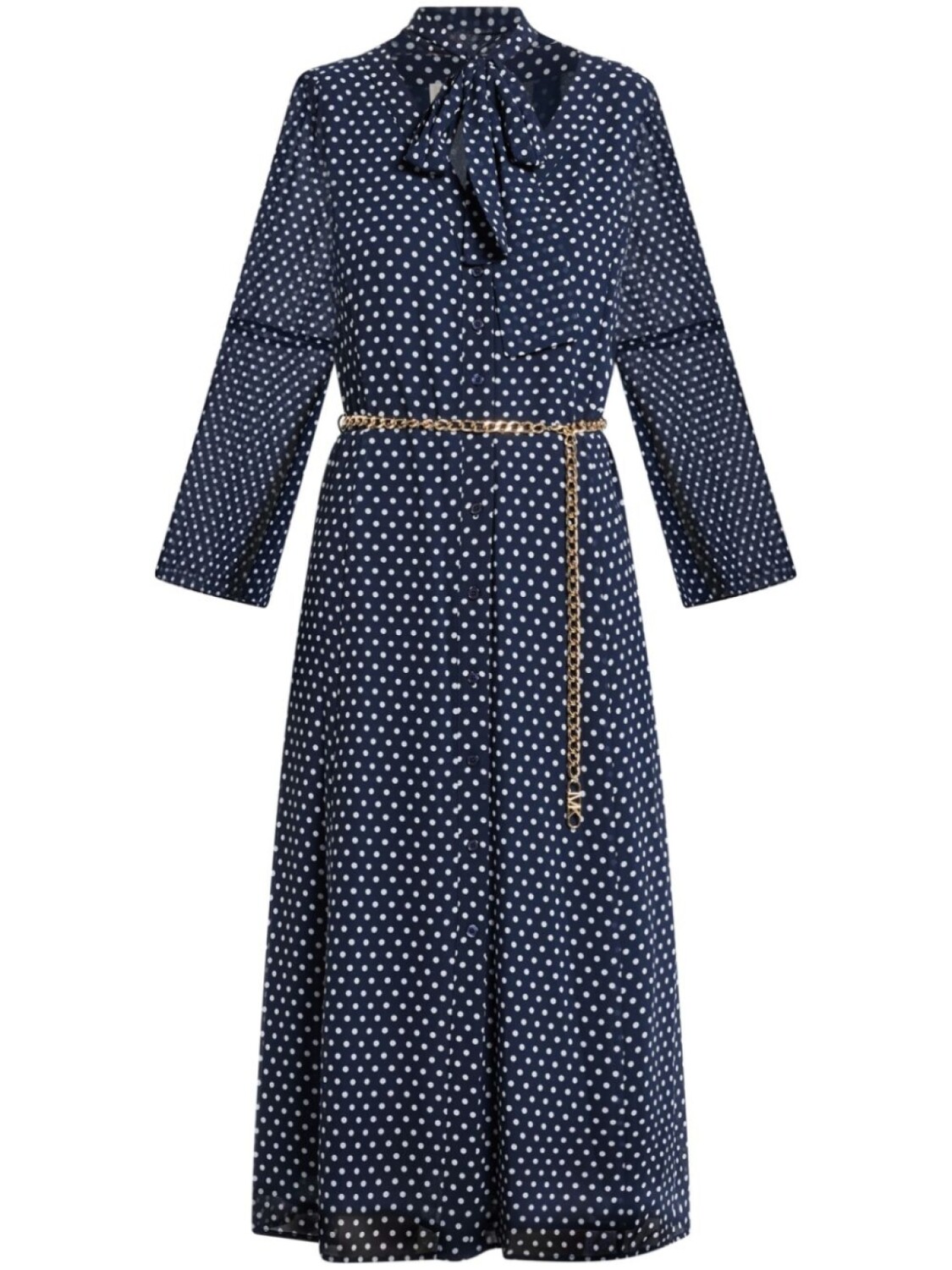Michael Kors платье миди в горошек с поясом, синий
Michael Kors платье миди в горошек с поясом, синий
