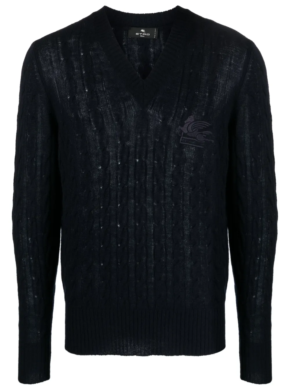 Кашемировый джемпер с вышитым логотипом ETRO, синий
Кашемировый джемпер с вышитым логотипом ETRO, синий