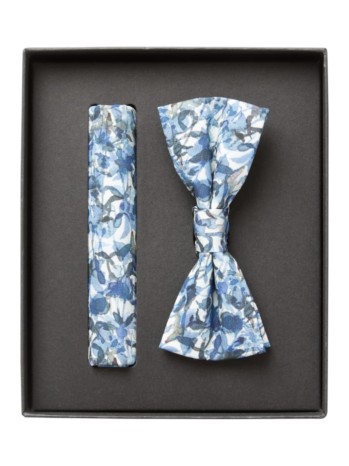 Venti Галстук-бабочка и нагрудный платок светло-голубого цвета
Venti Галстук-бабочка и нагрудный платок светло-голубого цвета