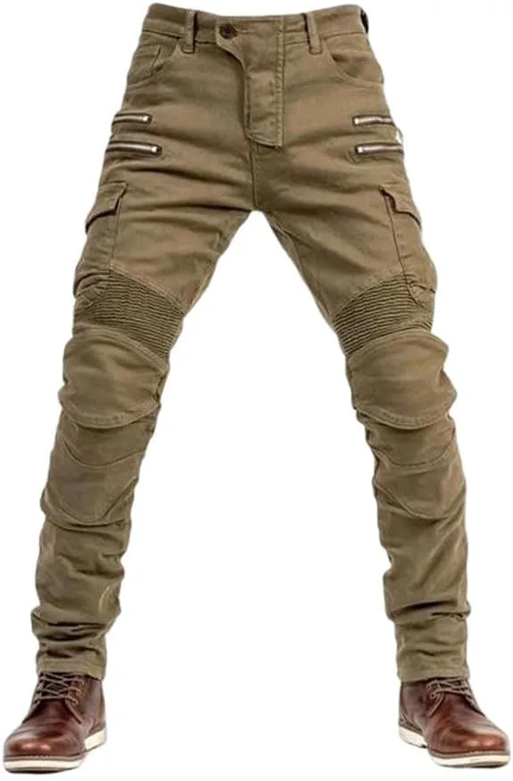 Мужские штаны с двойной молнией в металлическом стиле для мотоезды
Мужские штаны с двойной молнией в металлическом стиле для мотоезды