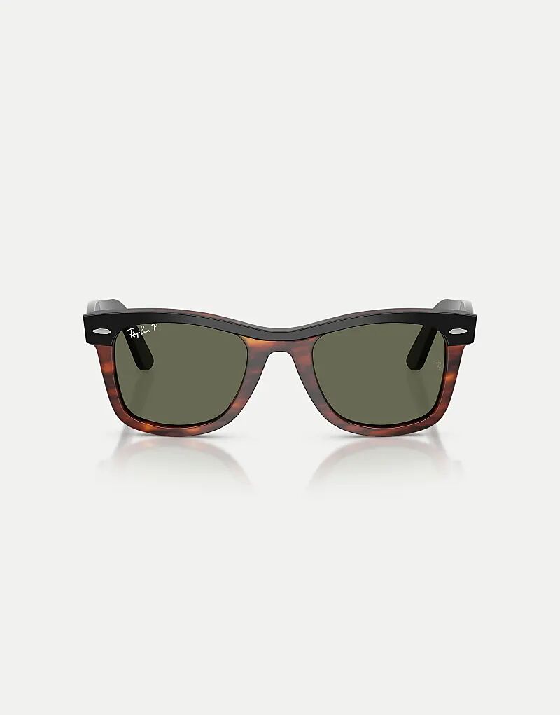 Солнцезащитные очки Ray-Ban Wayfarer в квадратной оправе с поляризацией и зелеными линзами, черного цвета, в стиле «гавана»
Солнцезащитные очки Ray-Ban Wayfarer в квадратной оправе с поляризацией и зелеными линзами, черного цвета, в стиле «гавана»