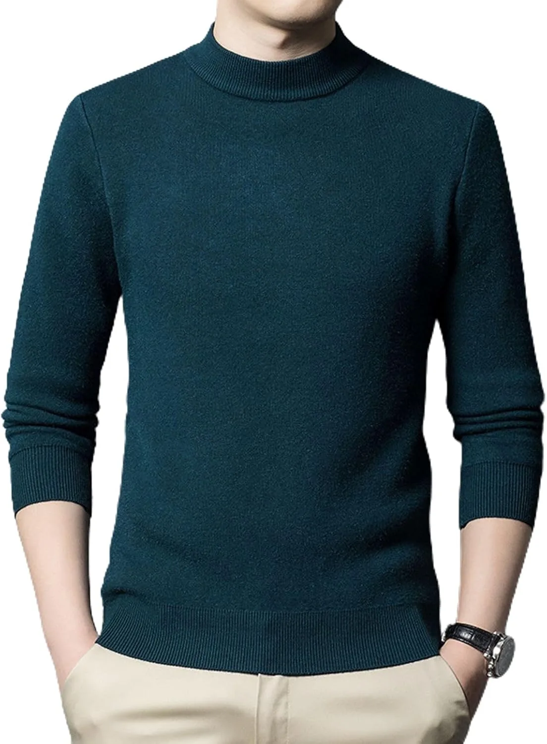 Свитер Lu's Chic мужской с высоким воротником, длинный рукав, slim fit
Свитер Lu's Chic мужской с высоким воротником, длинный рукав, slim fit