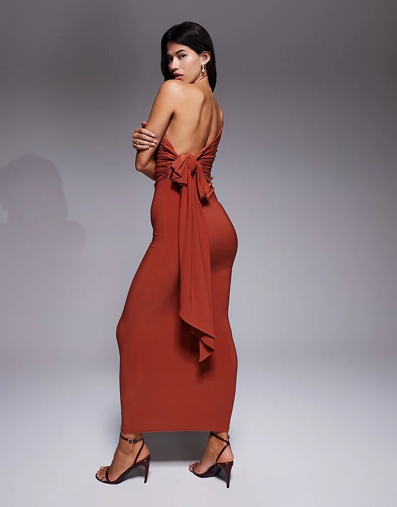 Платье макси на одно плечо со сборками и бантом сзади цвета ржавчины от ASOS DESIGN DESIGN
Платье макси на одно плечо со сборками и бантом сзади цвета ржавчины от ASOS DESIGN DESIGN