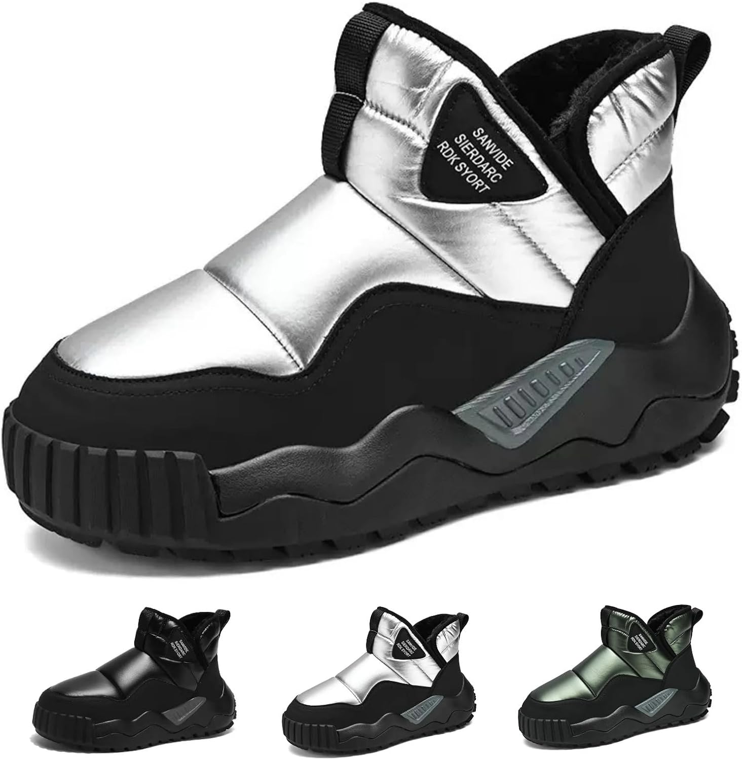 Мужские зимние ботинки с меховой подкладкой, термоизоляцией, теплые, водонепроницаемые, с толстой подошвой, противоскользящие, на щиколотку, удобные для ходьбы Macefil, серебро
Мужские зимние ботинки с меховой подкладкой, термоизоляцией, теплые, водонепроницаемые, с толстой подошвой, противоскользящие, на щиколотку, удобные для ходьбы Macefil, серебро