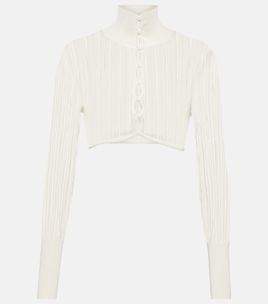 Укороченный кардиган в рубчик ALAÏA, белый
Укороченный кардиган в рубчик ALAÏA, белый