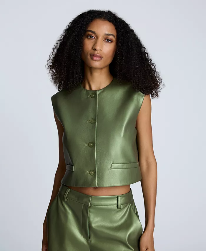 Женский свободный жилет из искусственной кожи с металлическим эффектом Kenneth Cole, зеленый
Женский свободный жилет из искусственной кожи с металлическим эффектом Kenneth Cole, зеленый