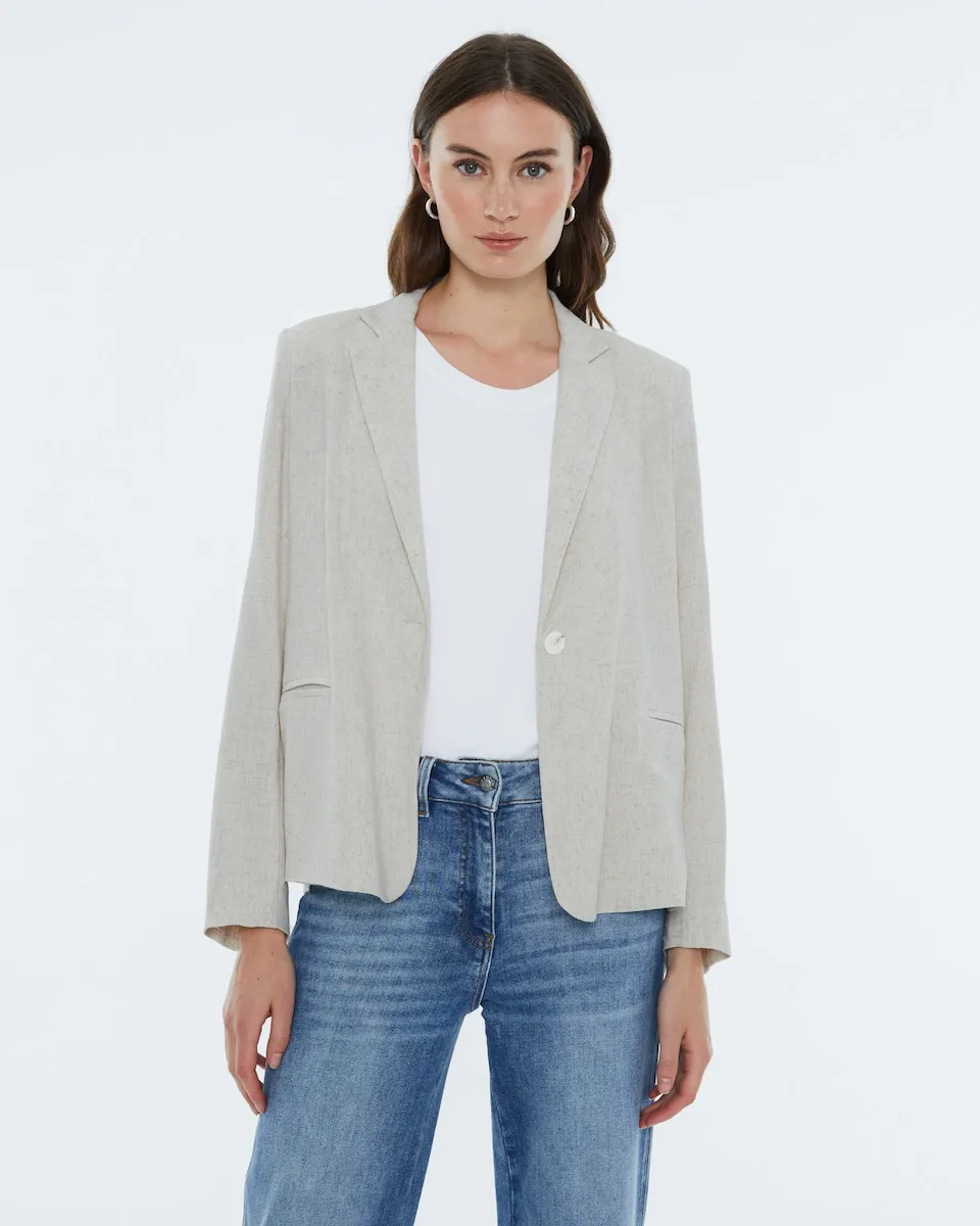 Женский льняной пиджак с застежкой на одну пуговицу Andam, бежевый
Женский льняной пиджак с застежкой на одну пуговицу Andam, бежевый