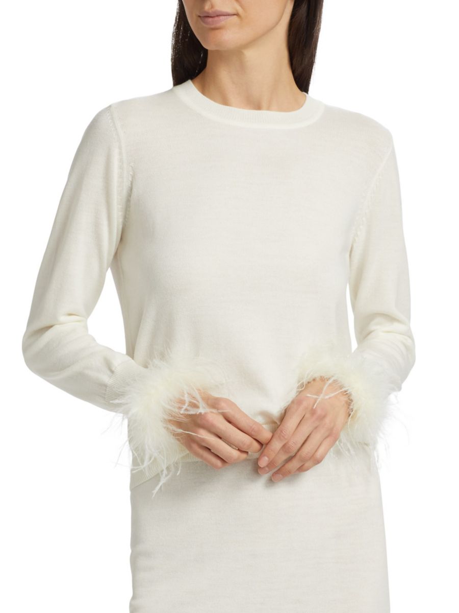 Шерстяной свитер с отделкой из перьев Тина If Only Studio, цвет Winter White
Шерстяной свитер с отделкой из перьев Тина If Only Studio, цвет Winter White